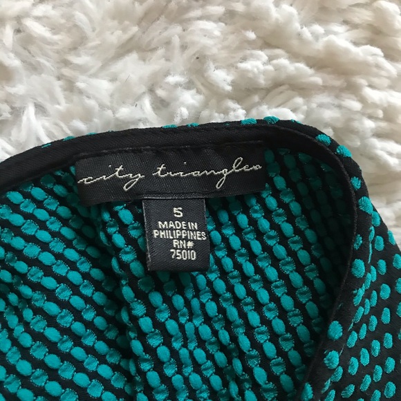 City Triangles Teal and Black Dot Dress Size 5 - Picture 3 of 4
